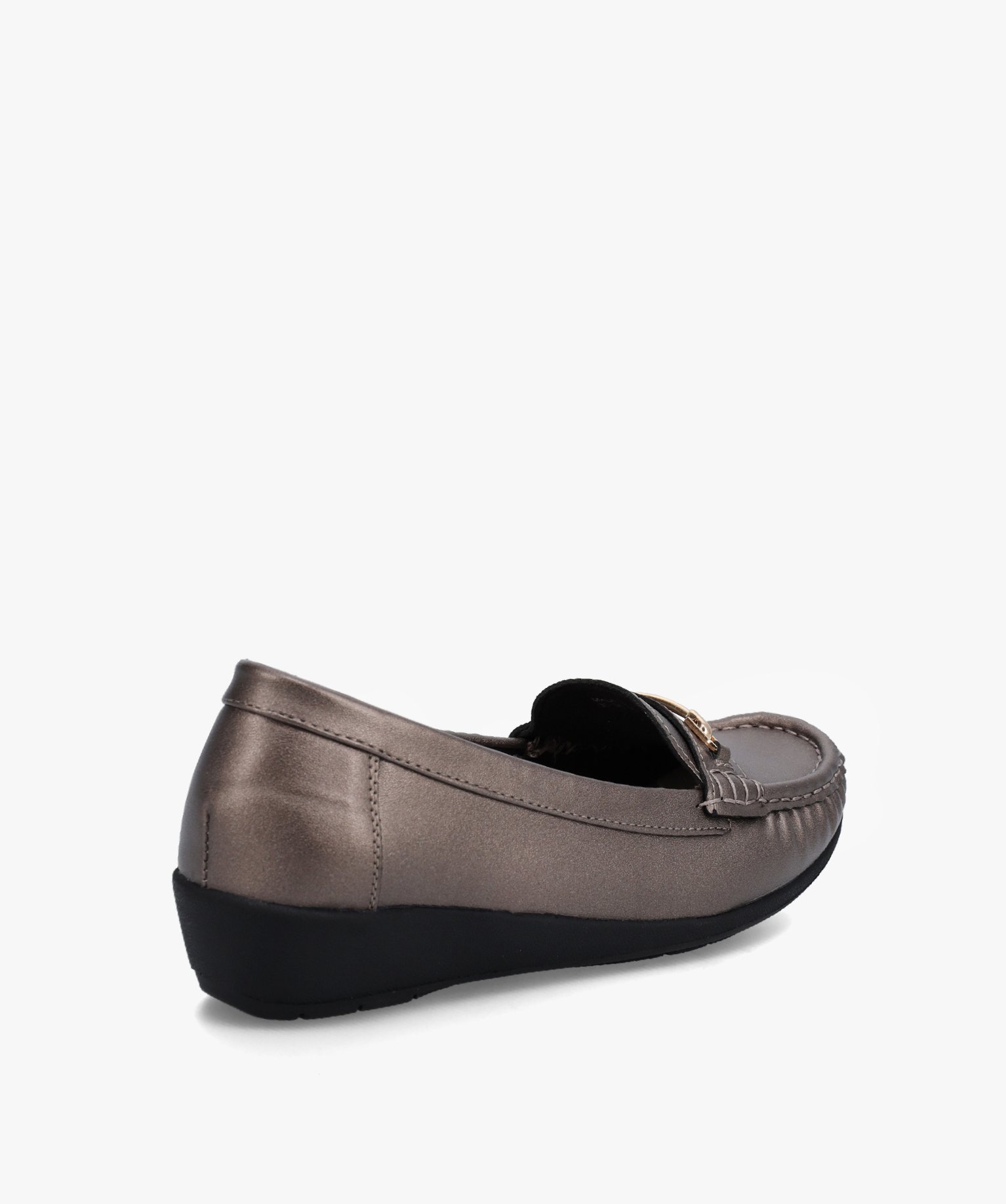 Mocassins à talon compensé et bride métallique femme argent | GEMO