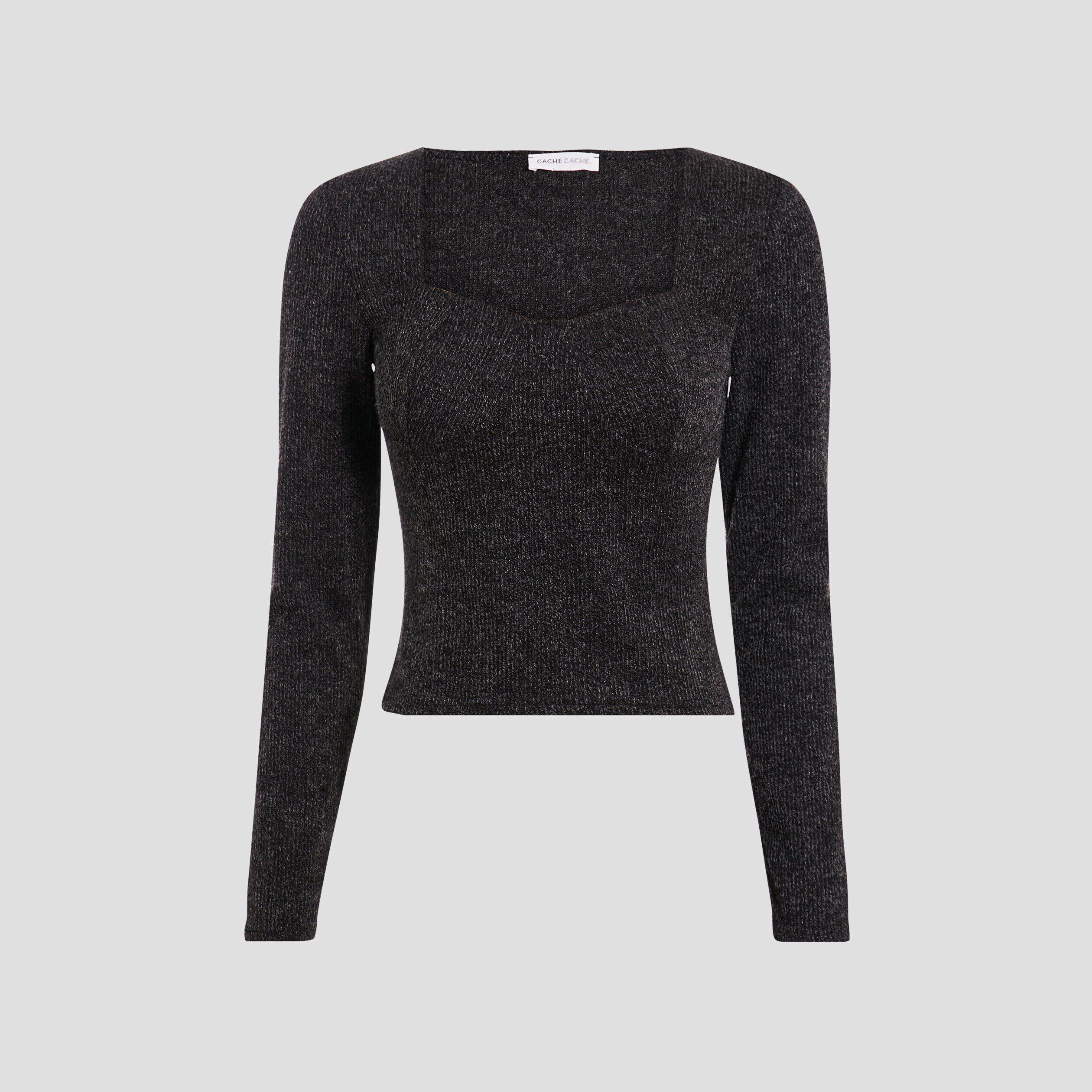 T-shirt manches longues noir femme | Cache Cache