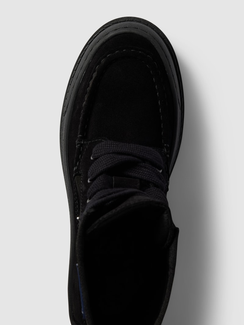 Schnürboots mit Label-Patch Modell 'FOXING' in schwarz