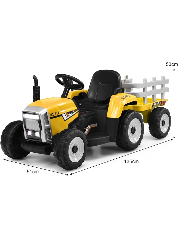 COSTWAY 12V Traktor ab 3 Jahren in Gelb günstig kaufen 135 cm