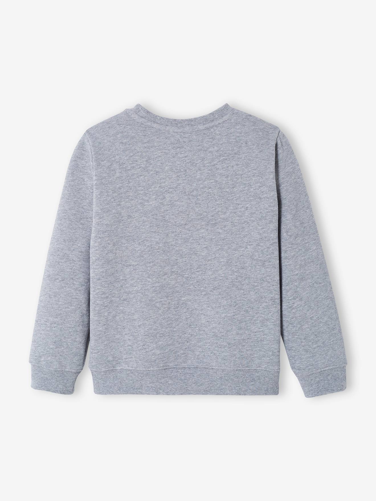 Coffret noël sweat blason et chaussettes garçon gris chiné