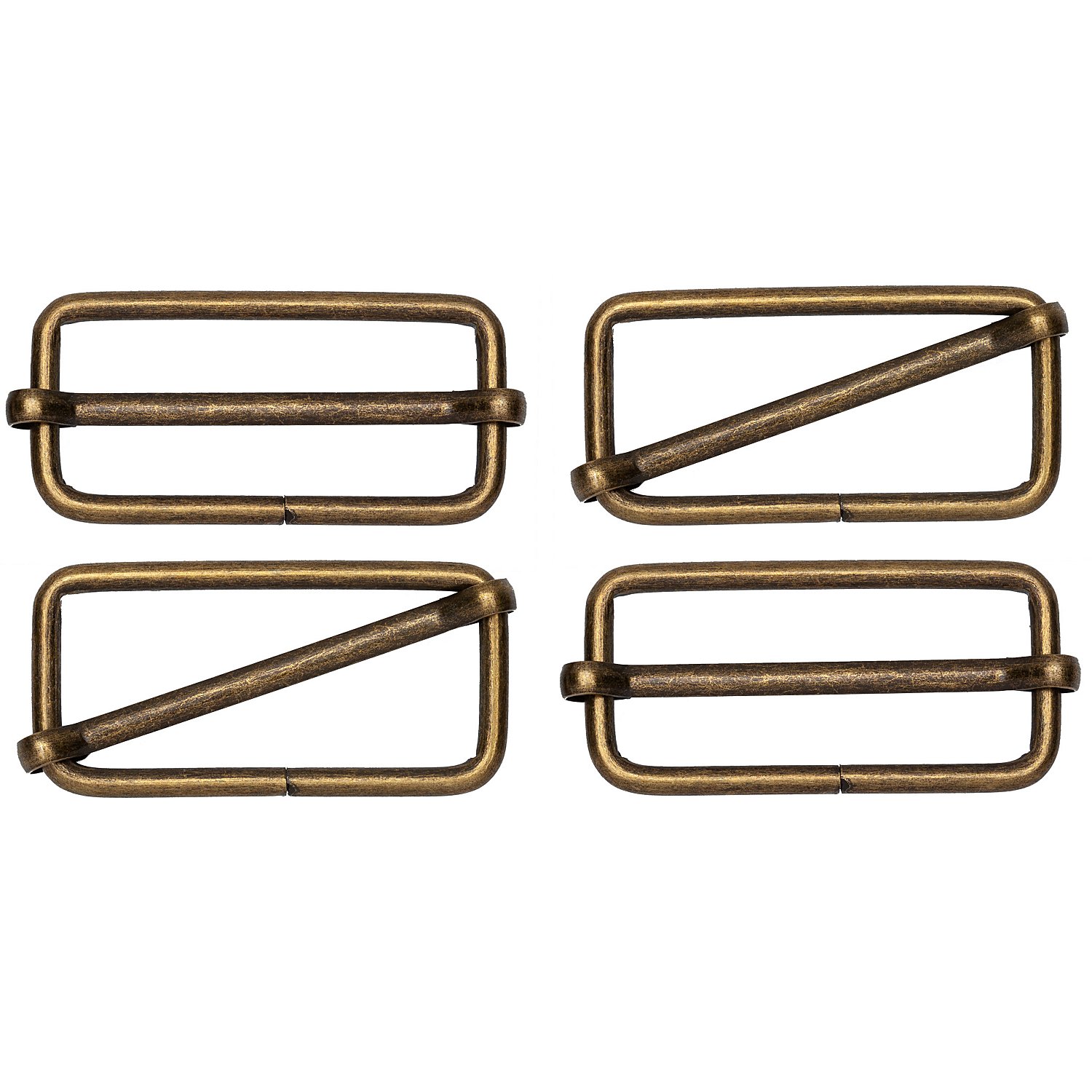 buttinette Leiterschnallen, altmessing, für 40 mm breite Bänder, 4 Stück