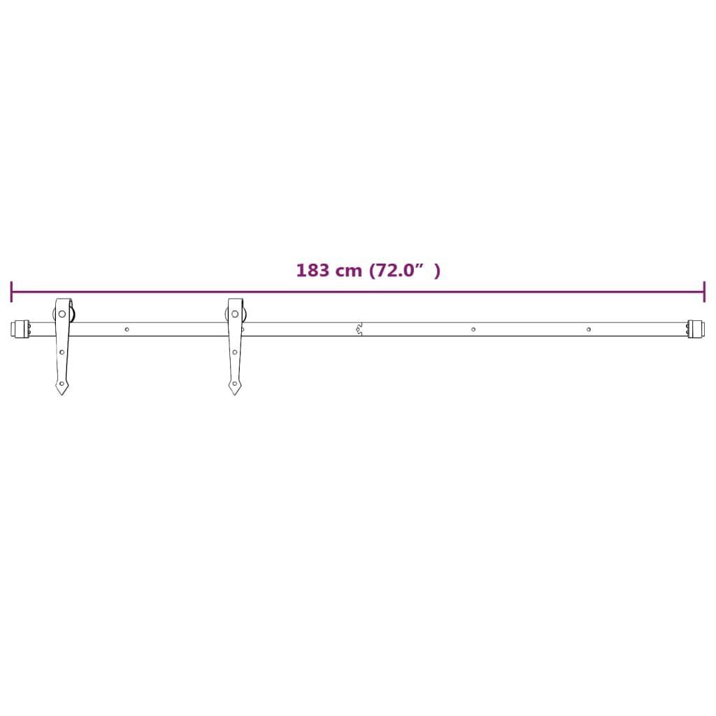 vidaXL Zimmertür Schiebetürbeschlag 183 cm Stahl Weiß