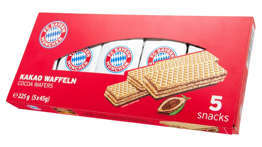FC BAYERN MÜNCHEN Waffeln mit Schokoladencreme 225g (5x45g) 225 g