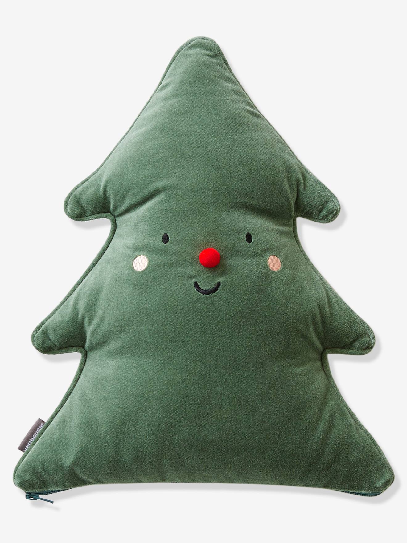 Vertbaudet Kinderzimmer Kissen in Tannenbaum-Form, personalisierbar - grün