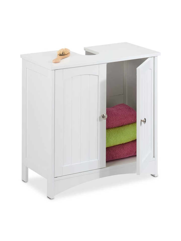 relaxdays Waschbeckenunterschrank in Weiß - (B)60 x (H)60 x (T)31 cm günstig kaufen onesize