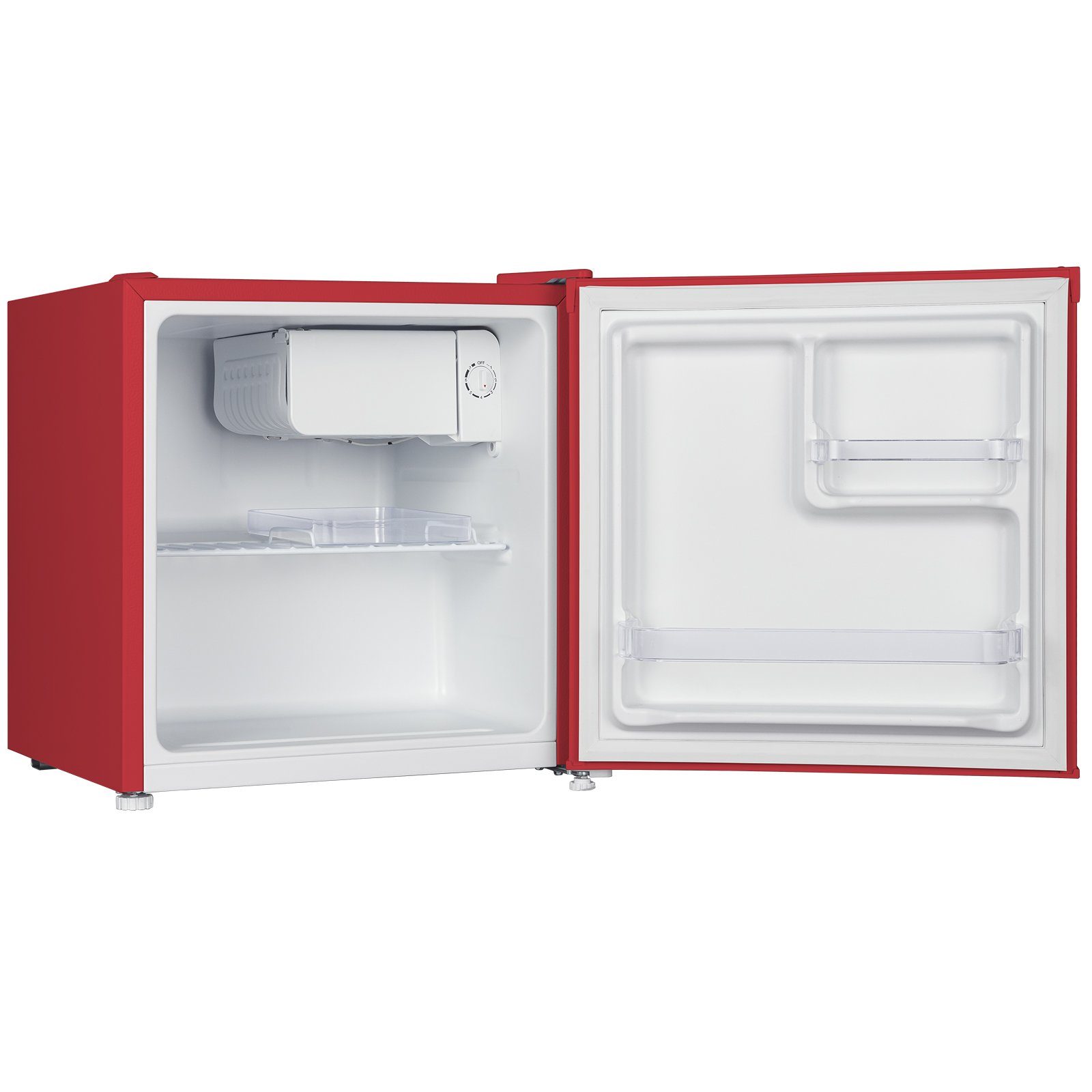 CHiQ Table Top Kühlschrank CSD46D4RE, 50 cm hoch, 47 cm breit, Mini Kühlschrank, 39dB,12 Jahre Garantie auf den Kompressor