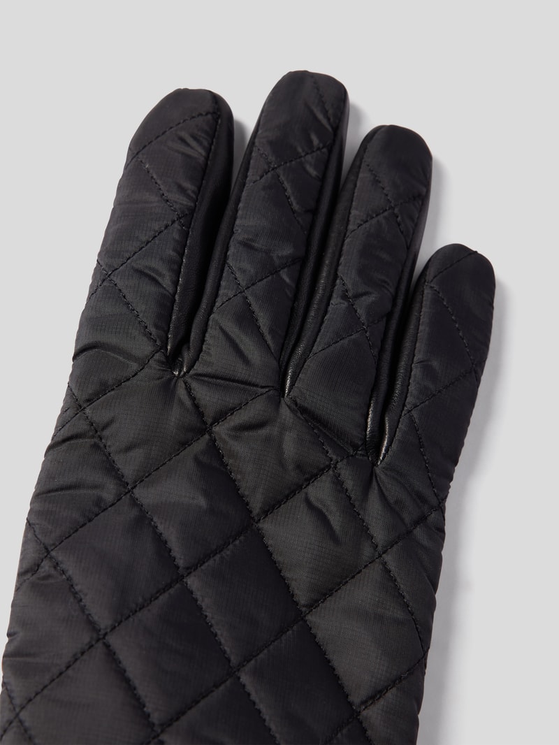 Handschuhe mit Ziernähten in schwarz