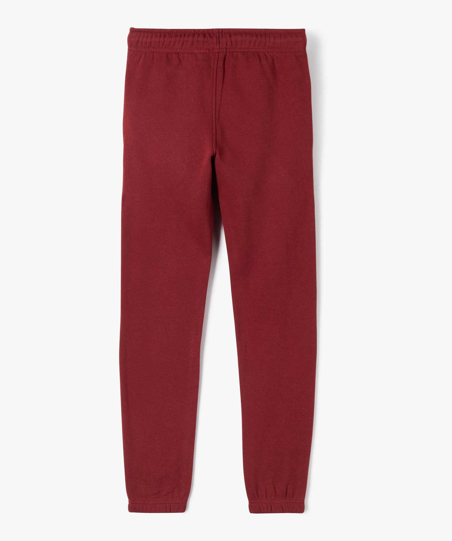 Pantalon de jogging uni en molleton gratté Garçon rouge fonce | GEMO