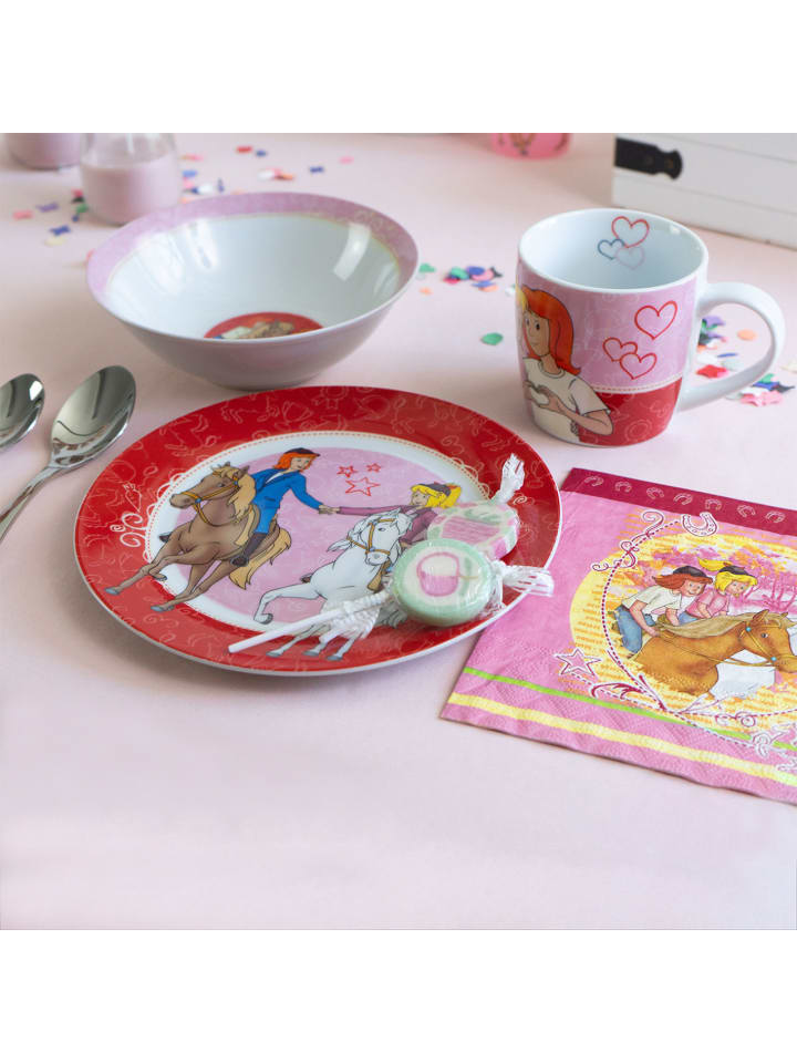 Geda Labels Kindergeschirr Bibi & Tina 3-teilig in Rosa - 24x9,8x14,5 günstig kaufen onesize