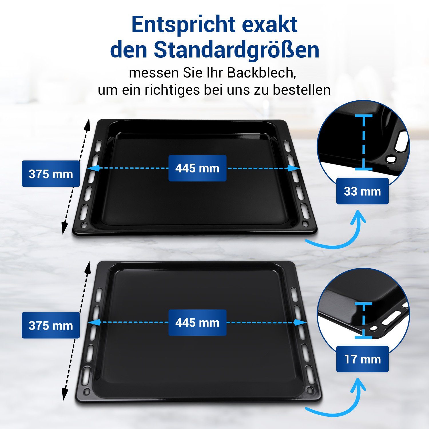 VIOKS Backblech Ersatz für Bauknecht 481241838128 481010539879, (2-St), Set Backblech und Fettpfanne für Backofen