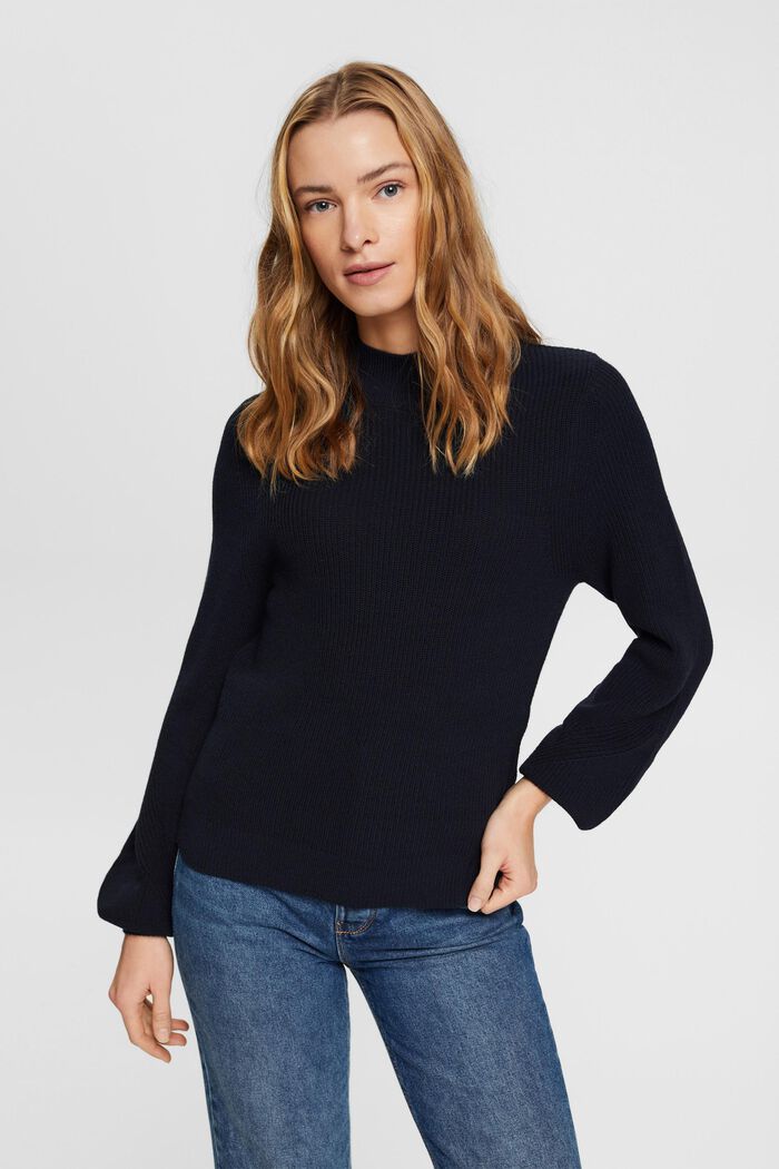 Strickpullover mit Stehkragen