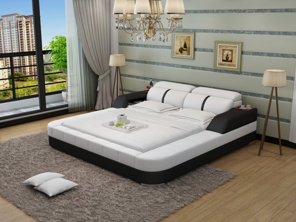 JVmoebel Bett Wasserbett Hotel Doppel Bett Betten Lederbett Polsterbett Wasser