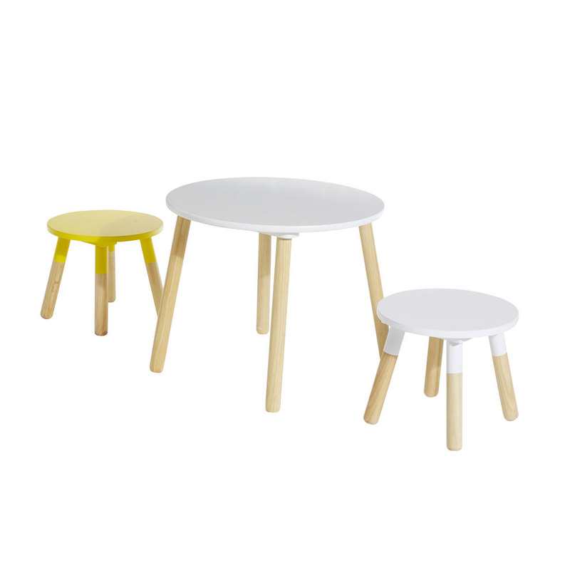 Tabouret rond maternelle naturel blanc Oxybul