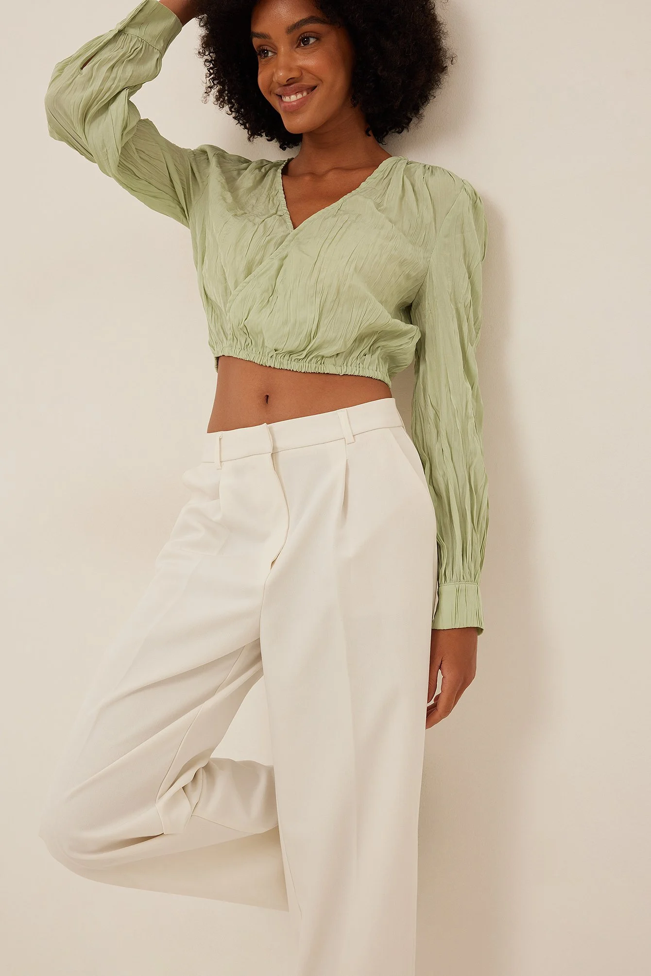 Wrap Front Structured Blouse