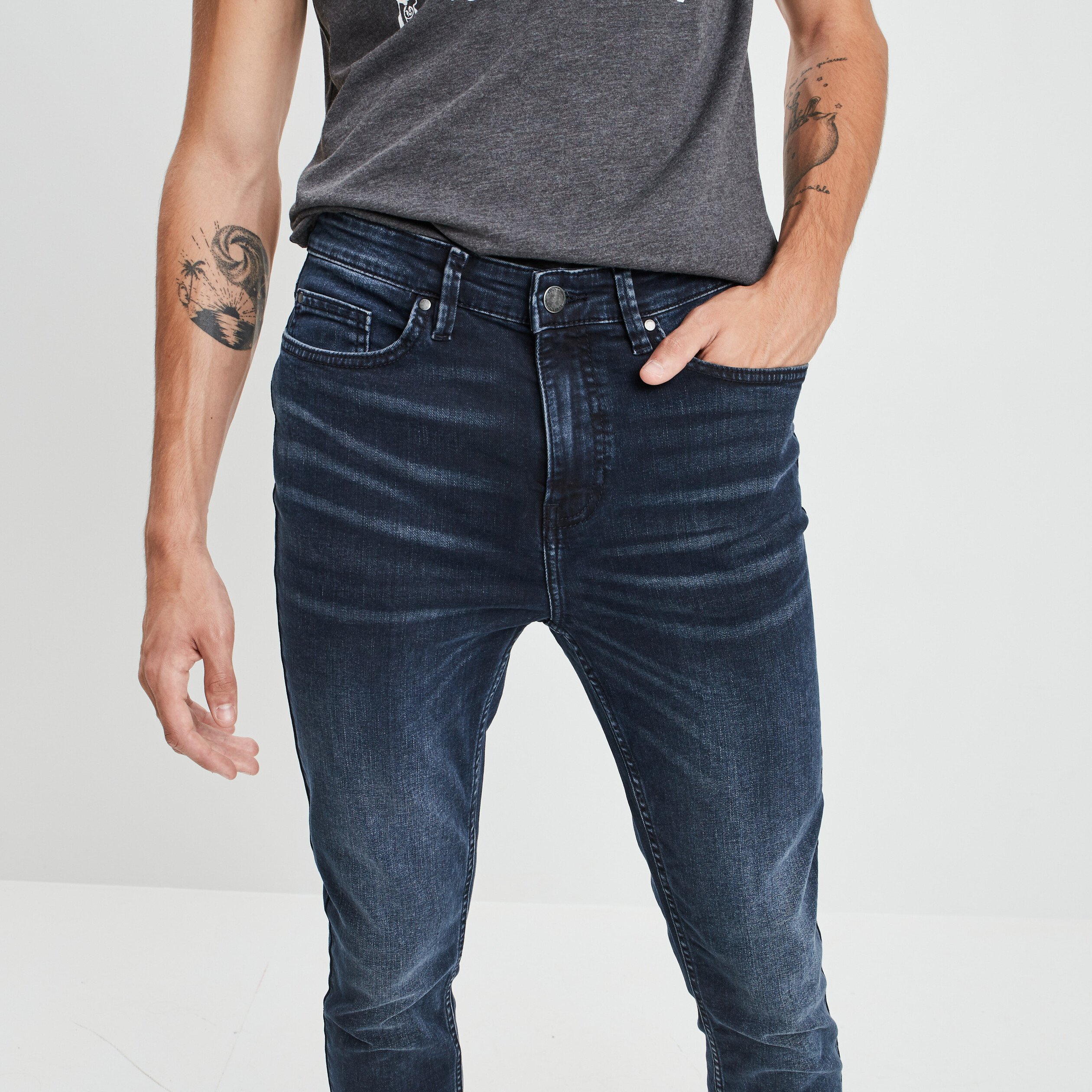 Jeans skinny denim blue black homme | La Halle