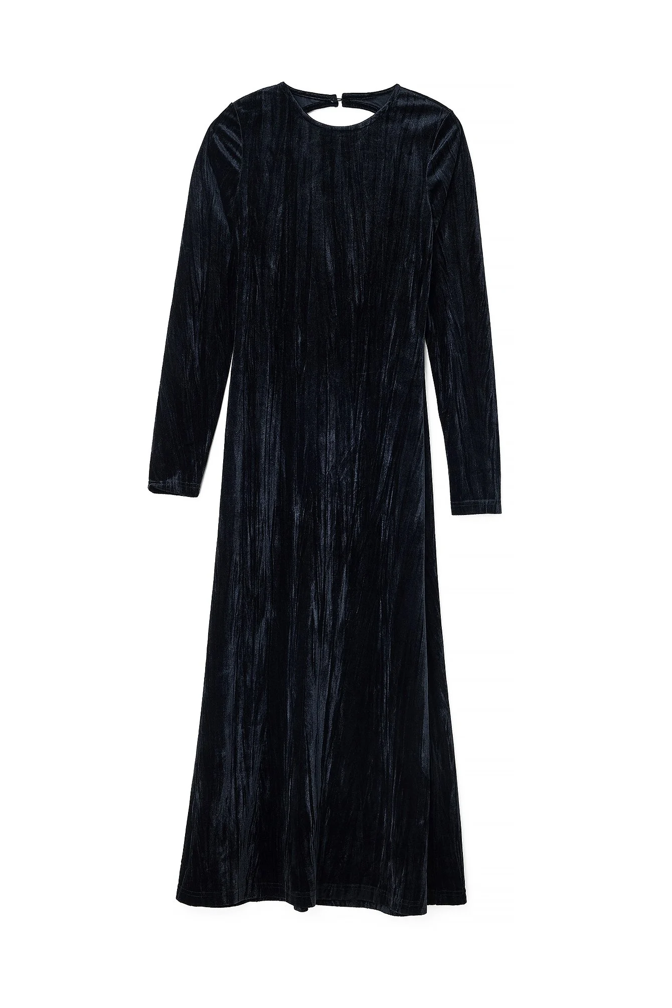 Samt-Midikleid mit tiefem Rückenausschnitt