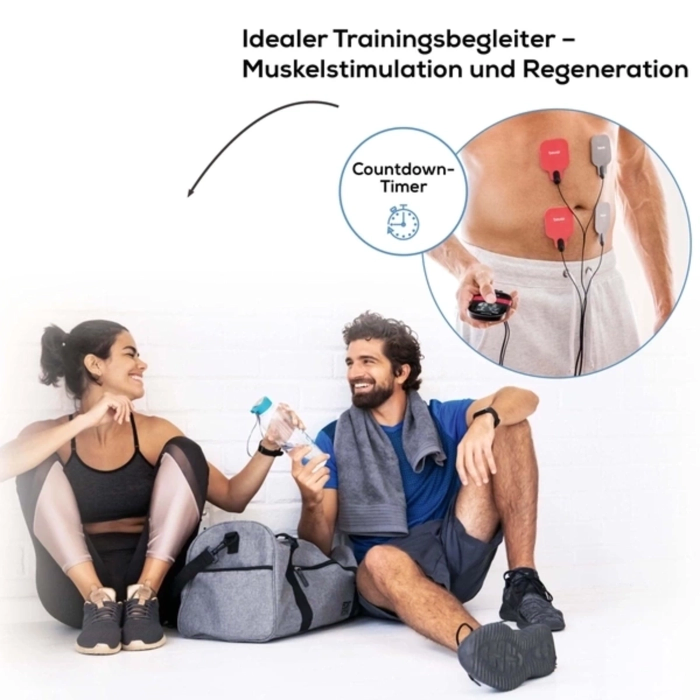 Beurer Digital TENS/EMS EM 59 mit Wärmefunktion & Nachkaufset-Zur Schmerztherapie, Muskelstimulation und Massage