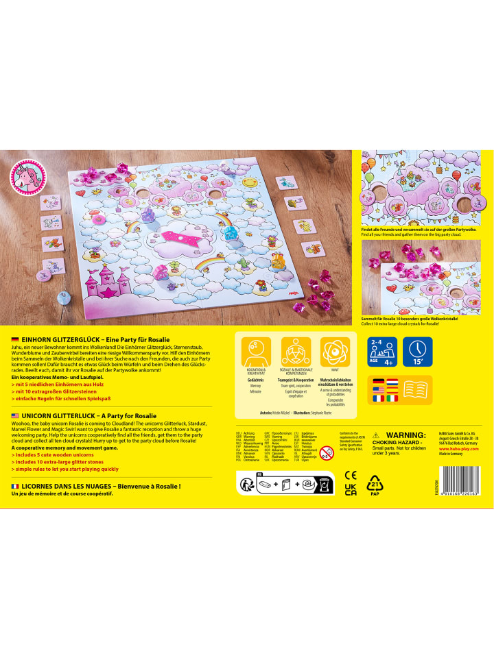 Haba Spiel Einhorn Glitzerglück – Eine Party für Rosalie in mehrfarbig günstig kaufen onesize