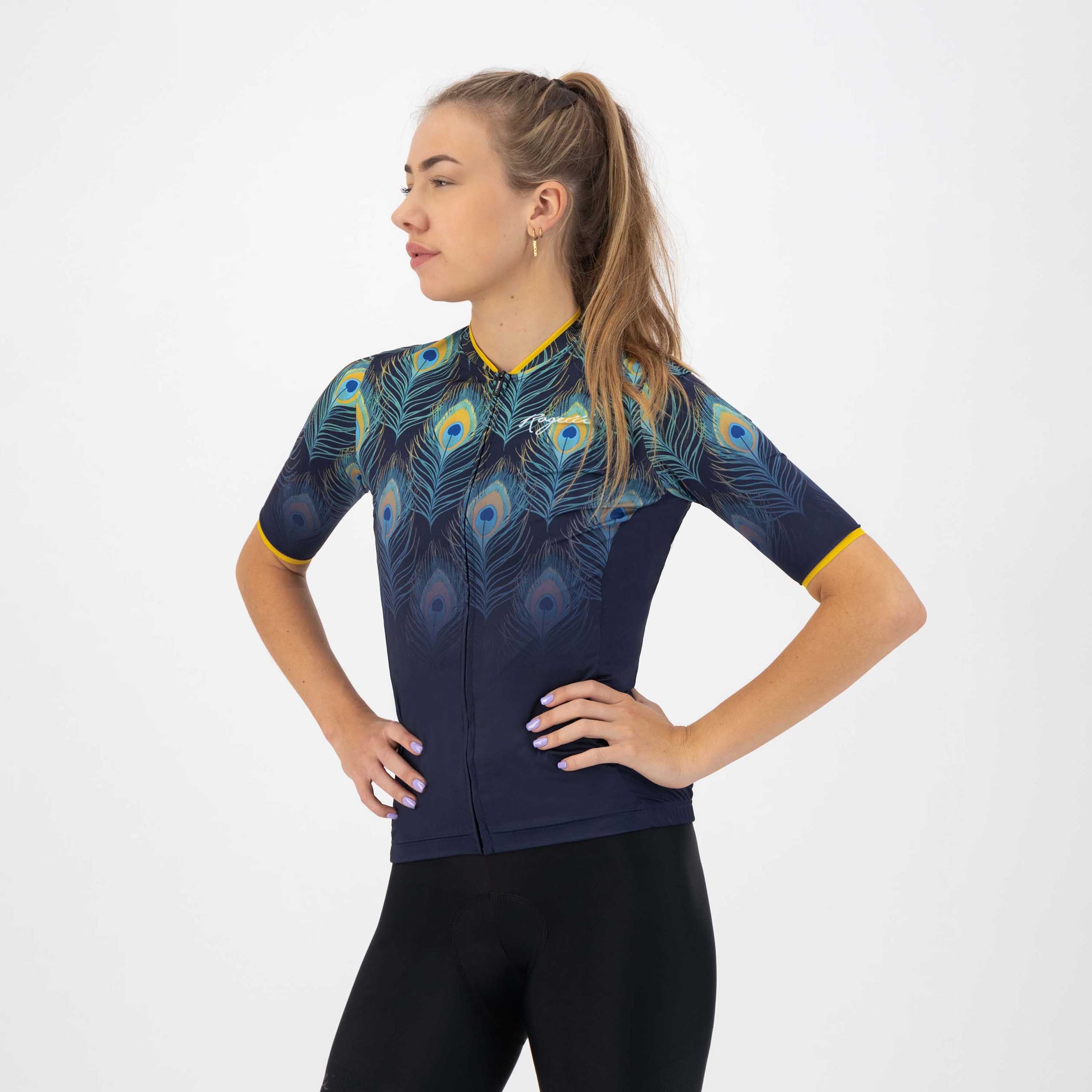 Rogelli Animal Blau/Gelb Damen Radtrikot Kurzarm