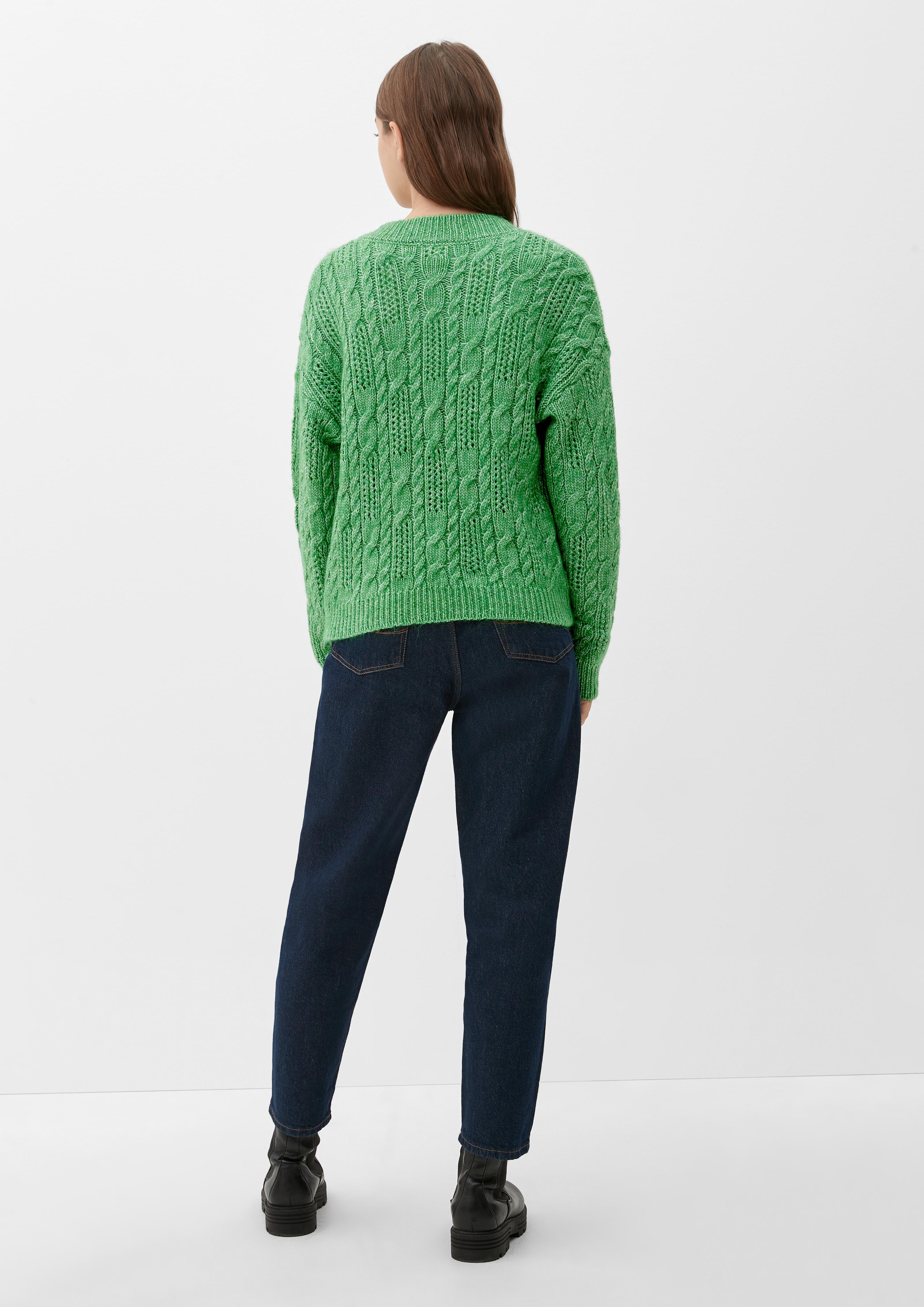 Strickjacke mit Ajourmuster  2119051-76W0