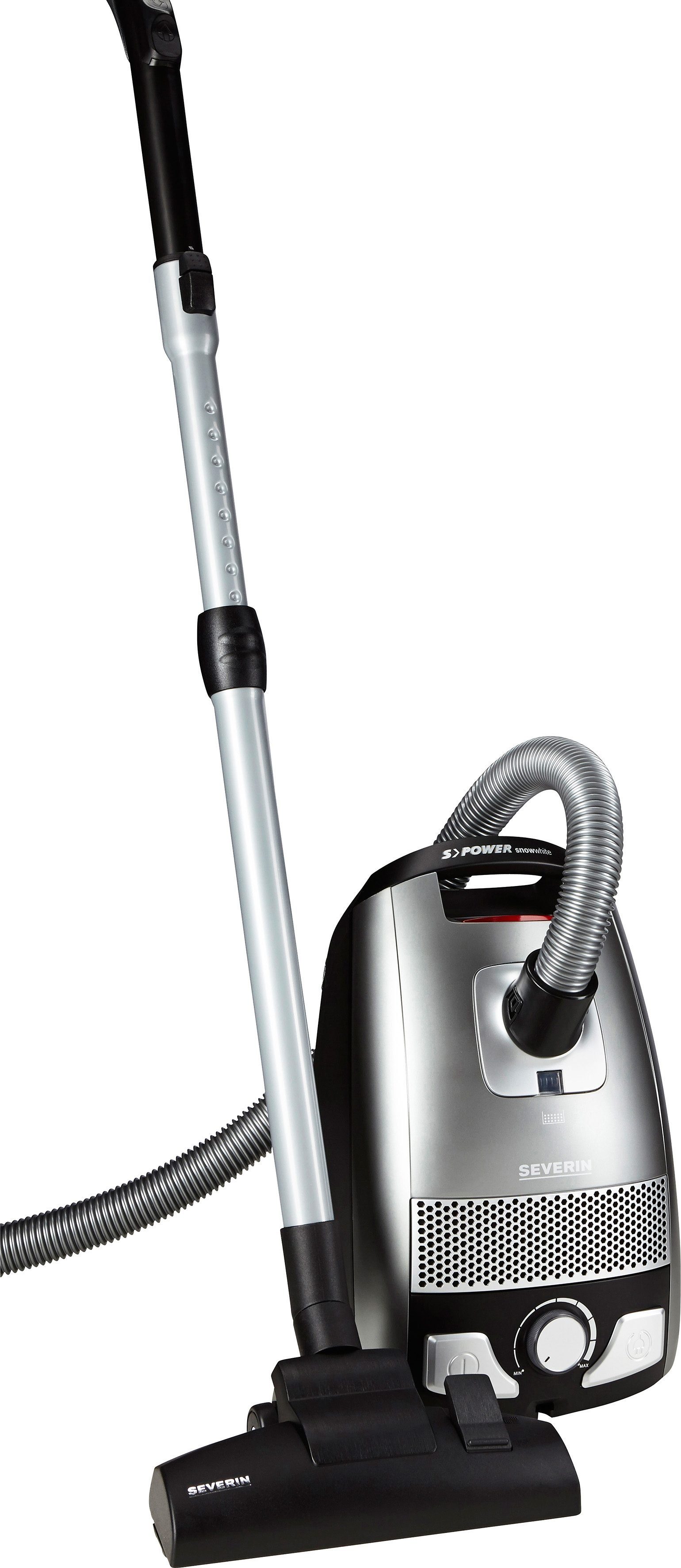 Severin Bodenstaubsauger S`Power snowwhite BC 7045, 750 W, mit Beutel, Für Allergiker, inkl. XL-Parkettdüse, Kabelaufbewahrung per Fußtaste