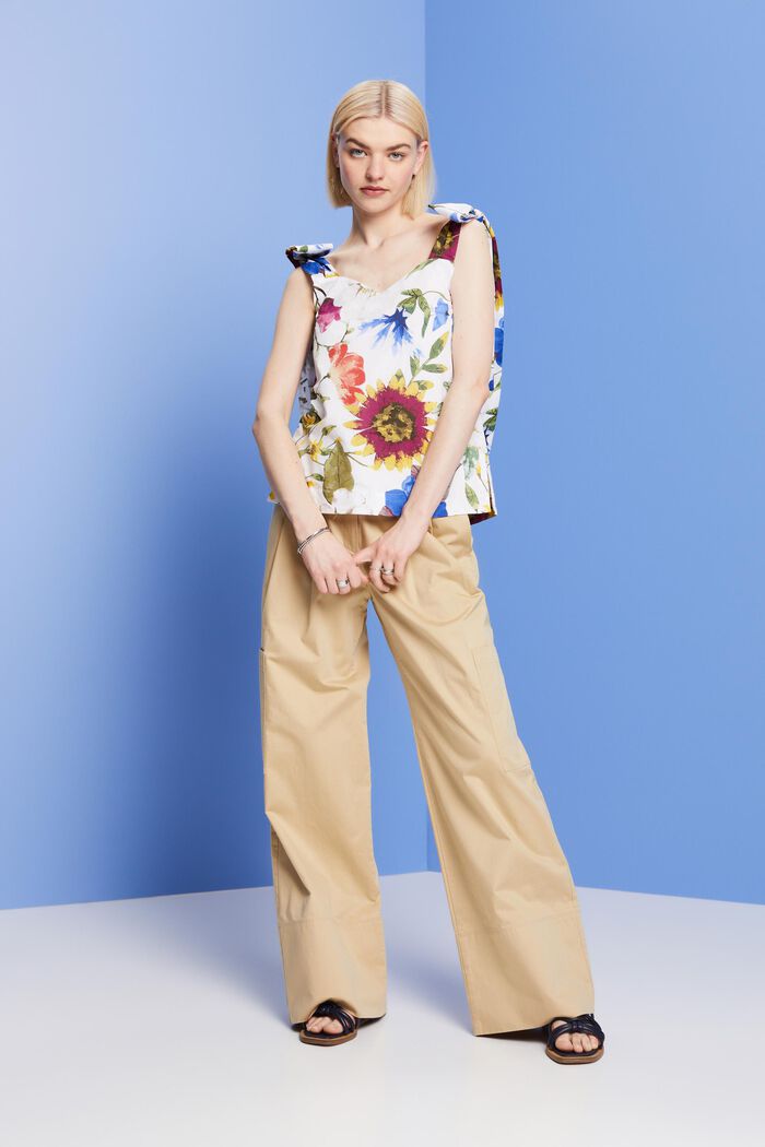 Gemusterte Bluse mit Schleifen