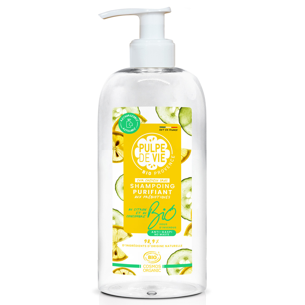 pulpe de vie SORBET GIVRE Shampoing  purifiant visage avec prébiotiques 400 mL SHAMPOING REEQUILIBRANT MAXI FORMAT