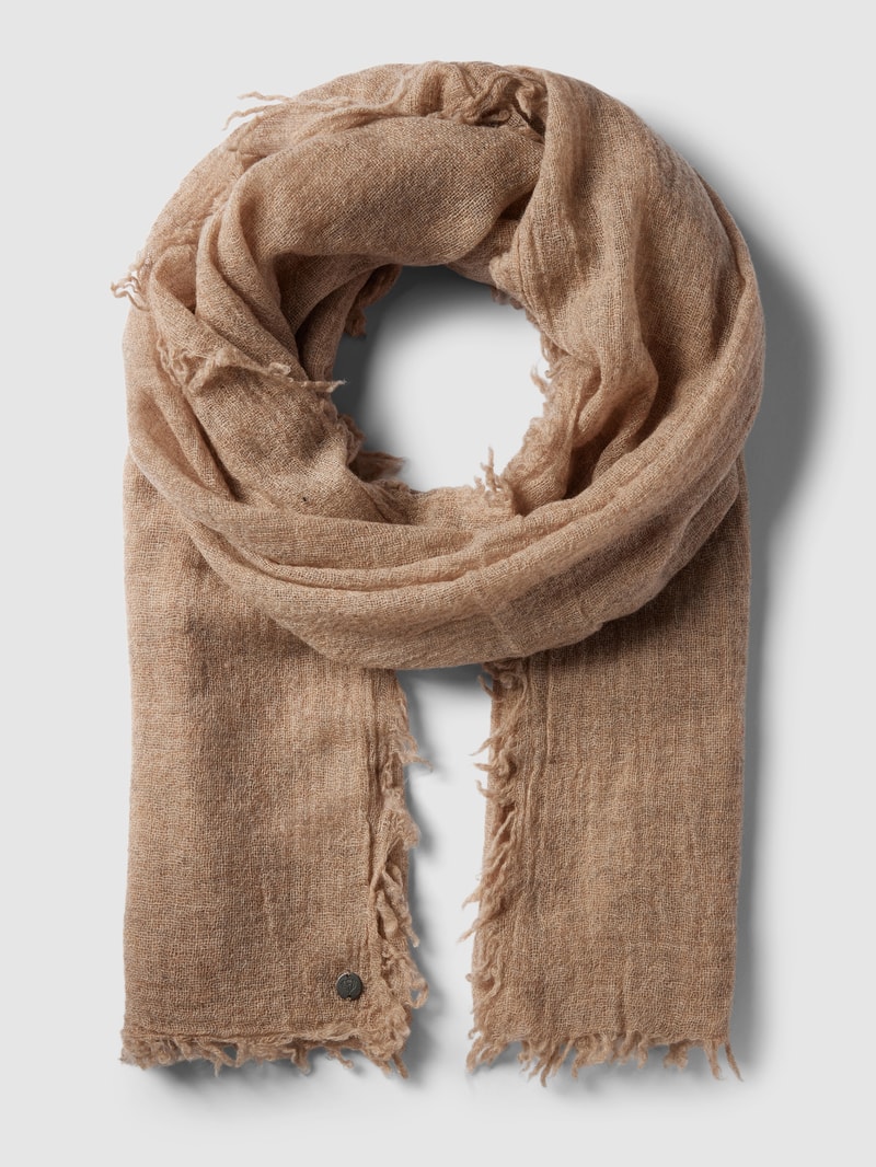 Wollschal aus reiner Schurwolle in beige