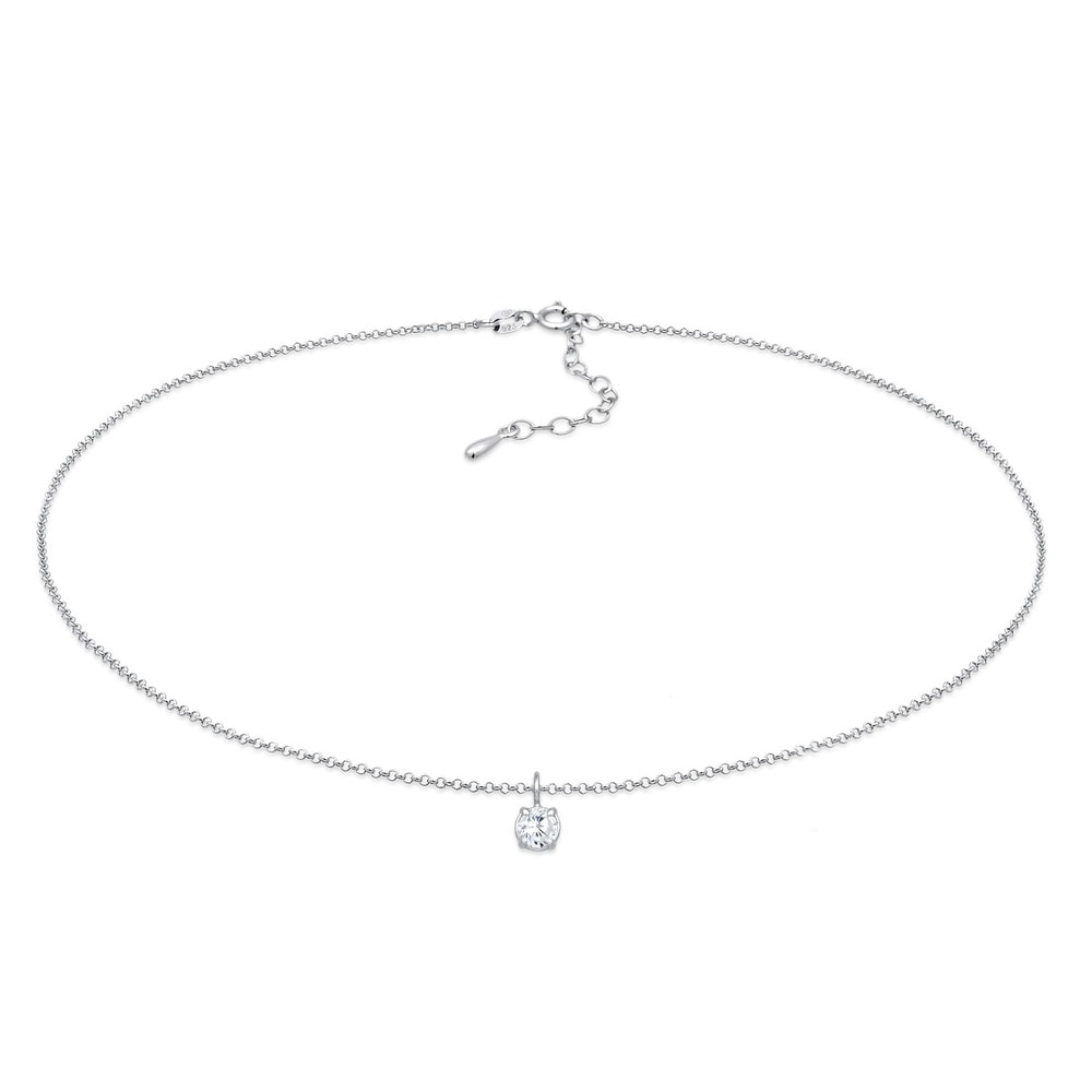 Elli Elli Collier Femmes Choker Solitaire Pendentif Basic avec Zirconia en argent ster collier