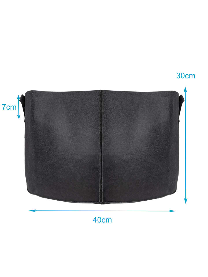 Intirilife Vlies Pflanzsack - Pflanzen Übertopf in 10x Schwarz - 38L - 40x30cm günstig kaufen 10