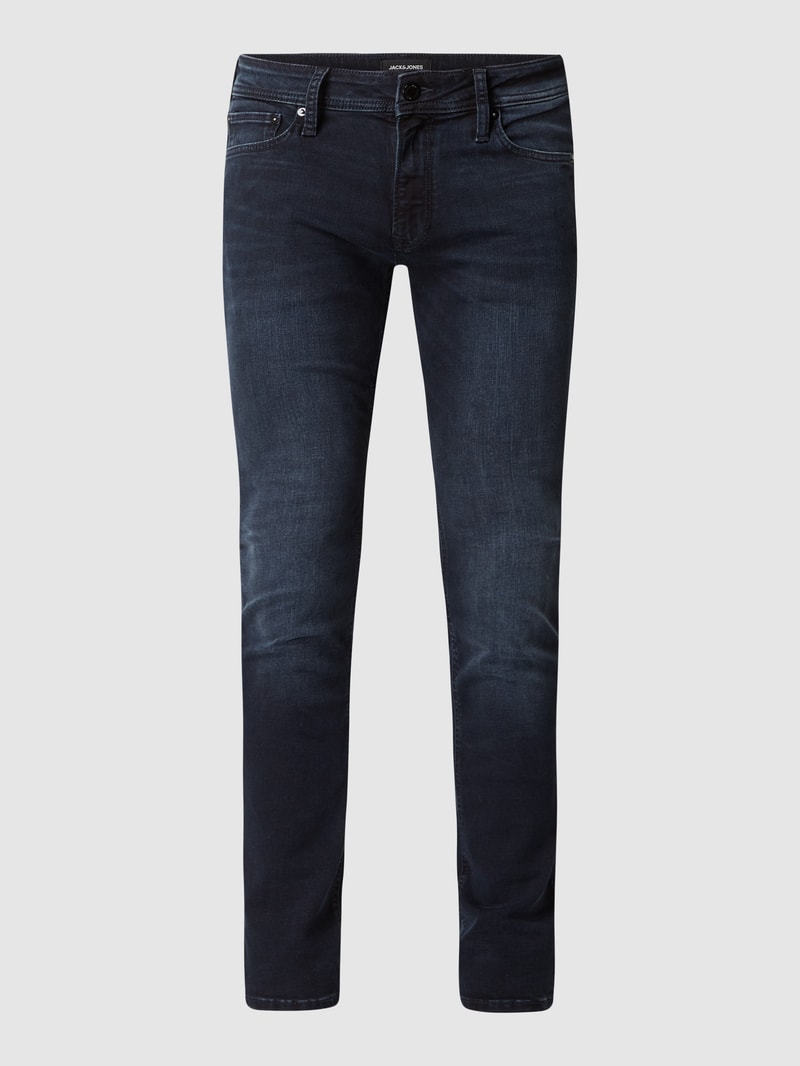 Skinny Fit Jeans mit Stretch-Anteil Modell 'Liam' in dunkelblau