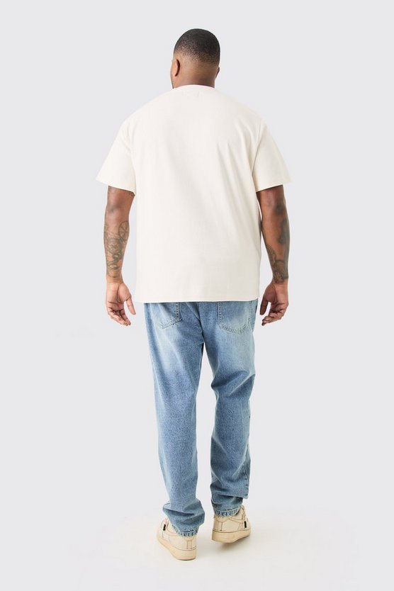 Plus Slim-Fit T-Shirt mit Print