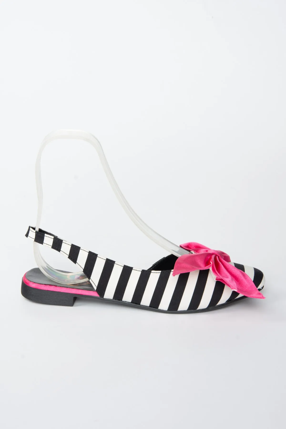 Fox Shoes  Damen-Ballerina aus Stoff in Schwarz/Weiß/Fuchsia, Ballerina H726809004