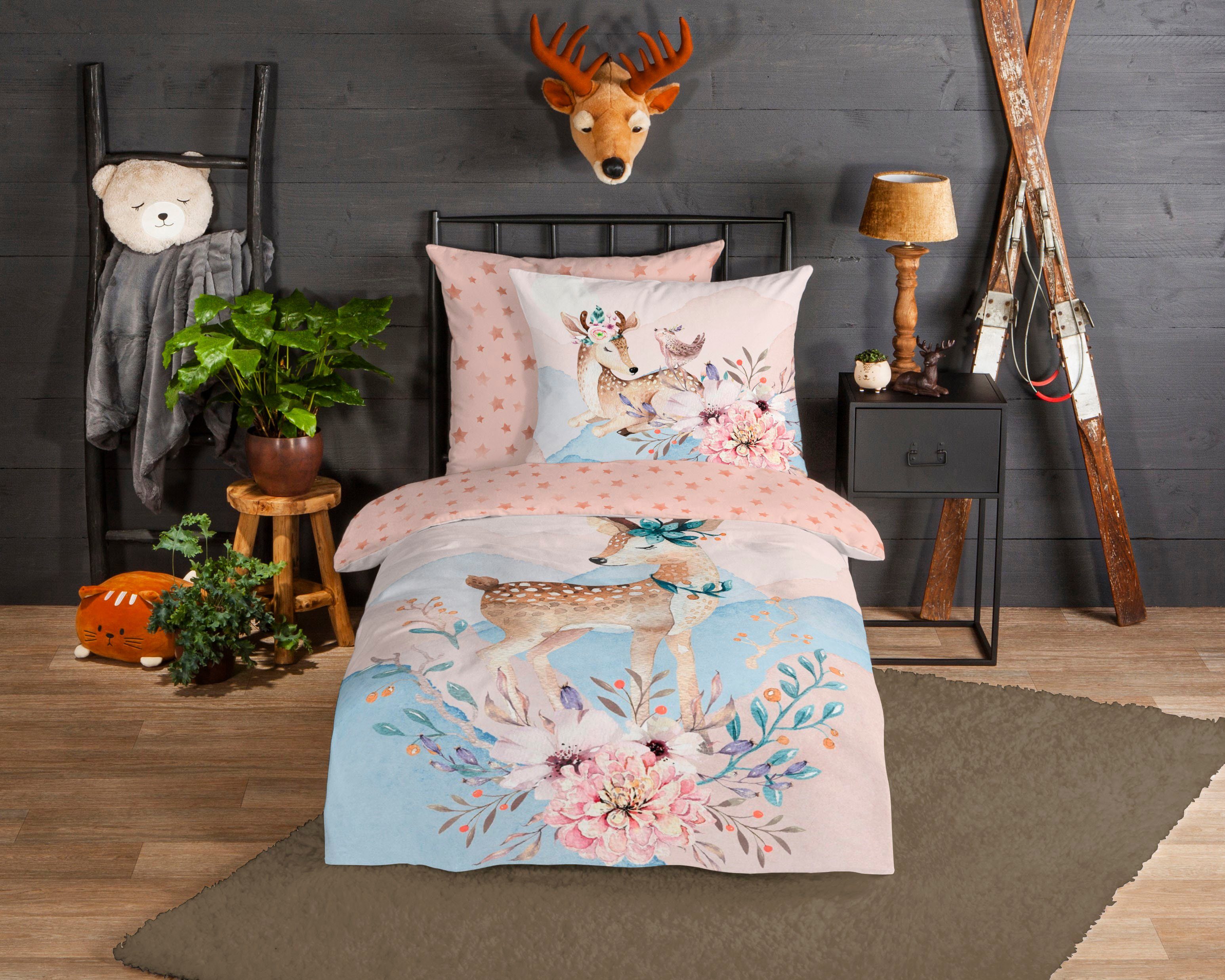 Kinderbettwäsche Josy, good morning, Biber, Flanell, 2 teilig, 100% Baumwolle/ Flanell (Biber)