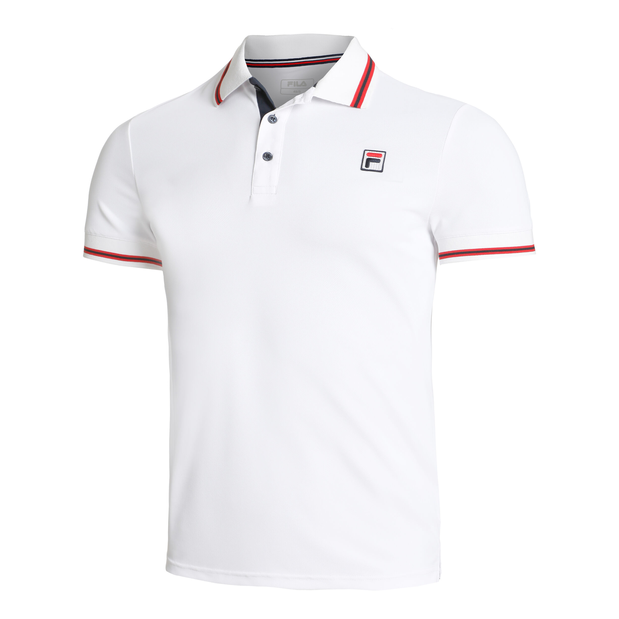 Core Button Piro Polo Herren - Weiß, Rot