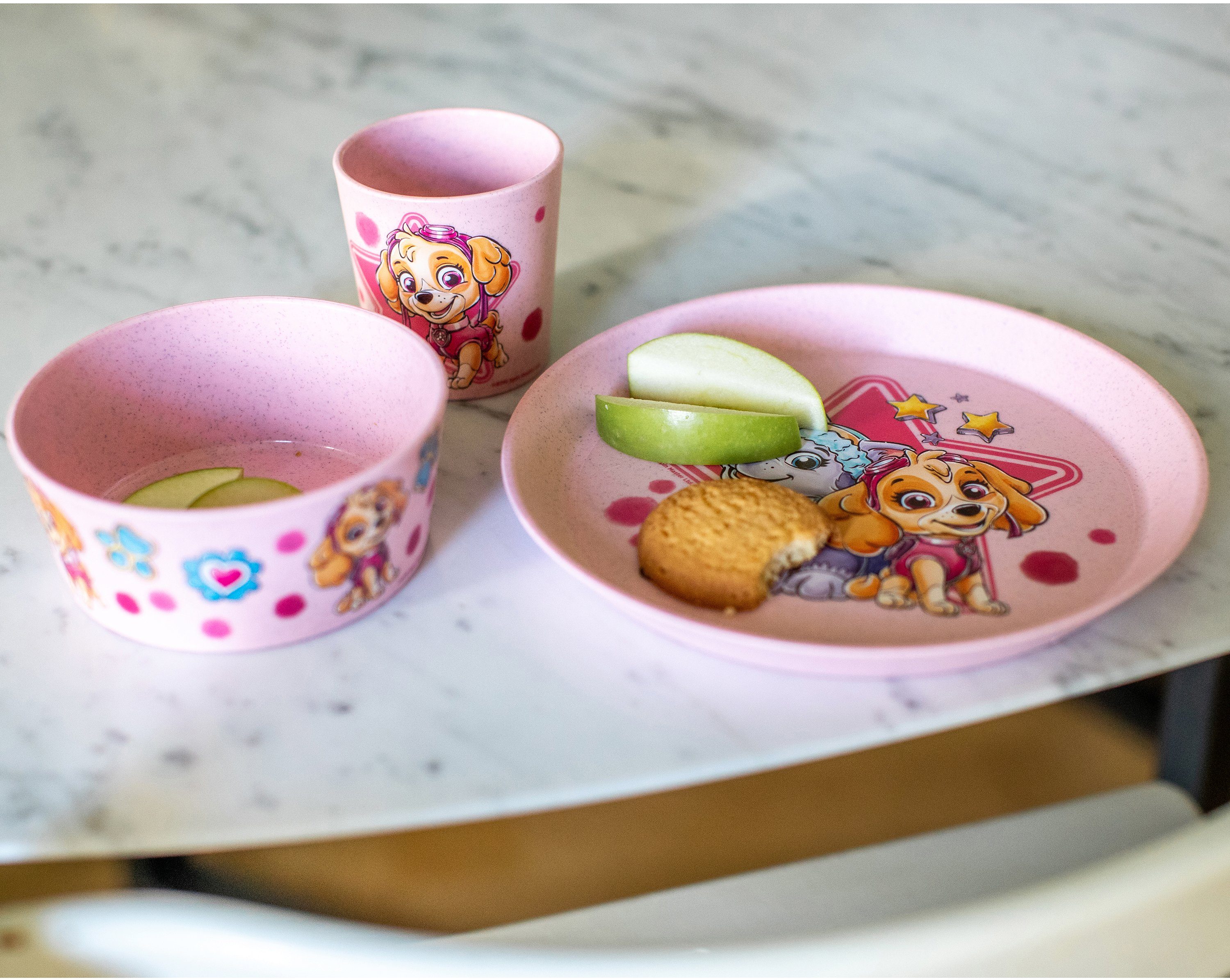 KOZIOL Kindergeschirr-Set CONNECT PAW PATROL (3-tlg), 1 Personen, Kunststoff, Co² neutral produziert, Made in Germany, 3 Teile, für 1 Person