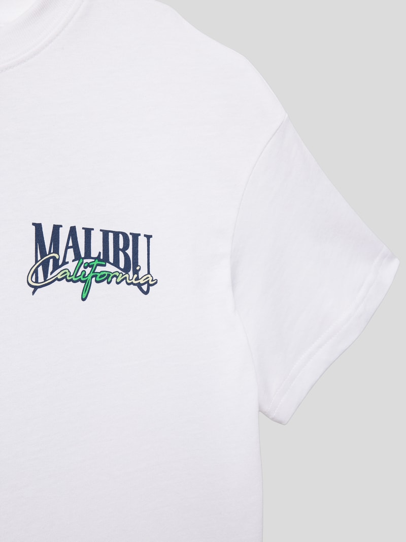 T-Shirt mit Statement-Print Modell 'PALMA' in weiß