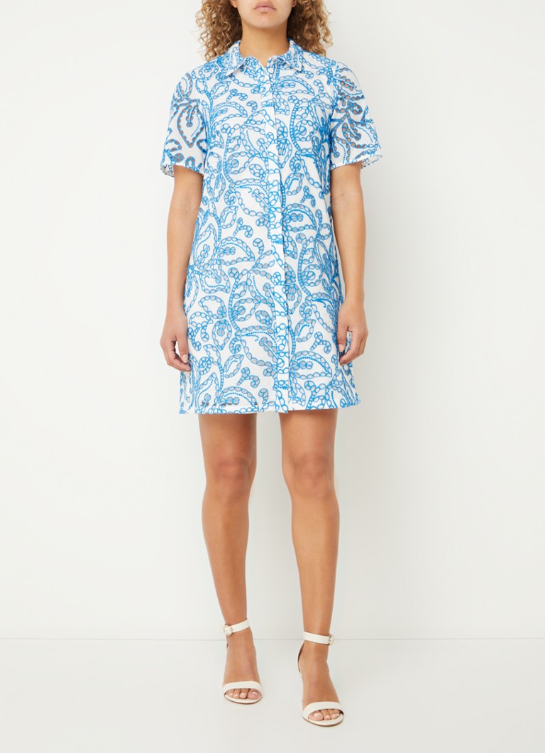 Rochie cămașă cu mânecă scurtă, brodată, Phase Eight Nicky