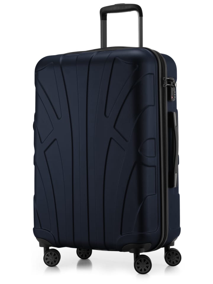 suitline mittelgroßer Hartschalen-Koffer Check-In Reisekoffer TSA 68L in Dunkelblau günstig kaufen M