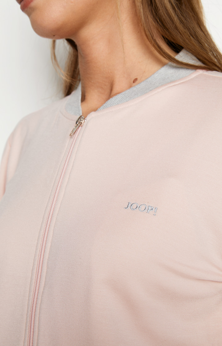 Loungewear Sweatjacke in Rosa/Grau meliert