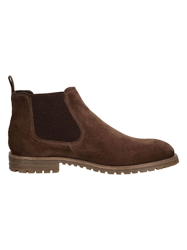 Bugatti Leder-Chelsea-Boots in Braun günstig kaufen
