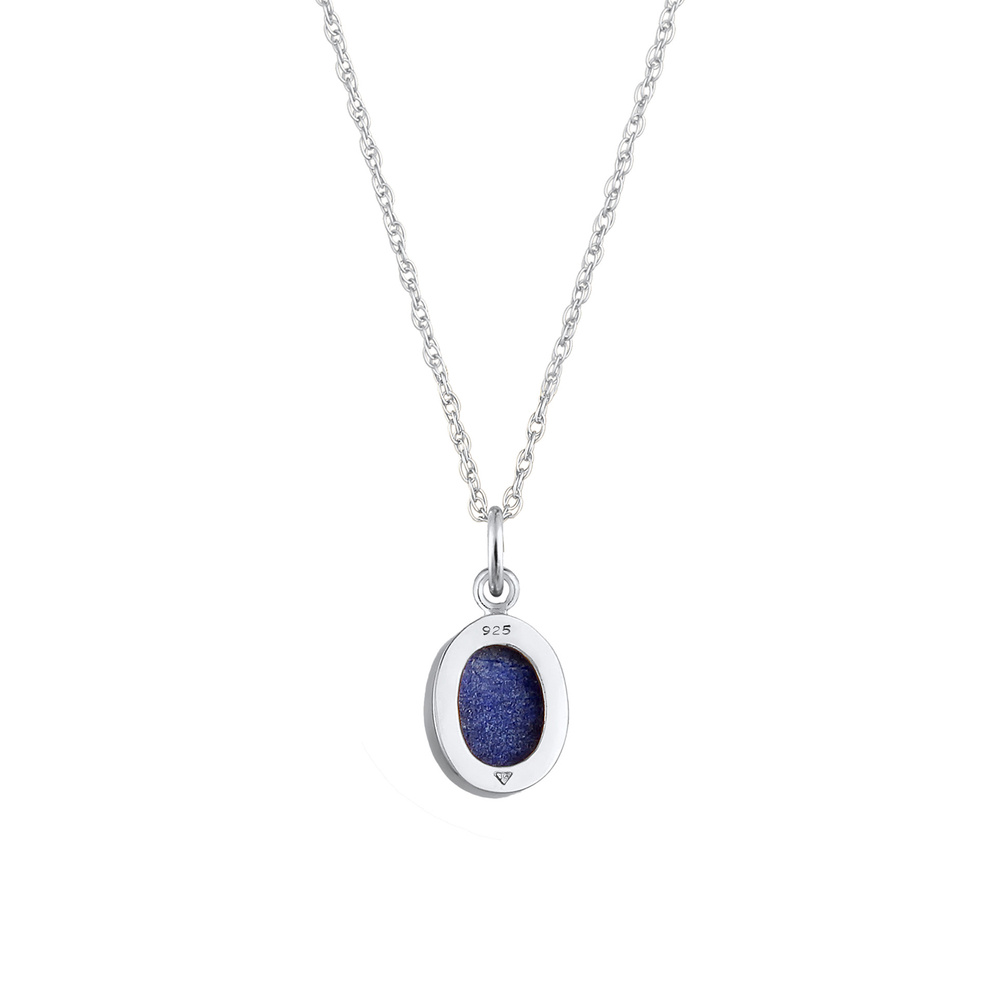 Elli Elli Collier Pendentif  en forme de goutte avec pierre Lapis Lazuli en 925/1000 a collier