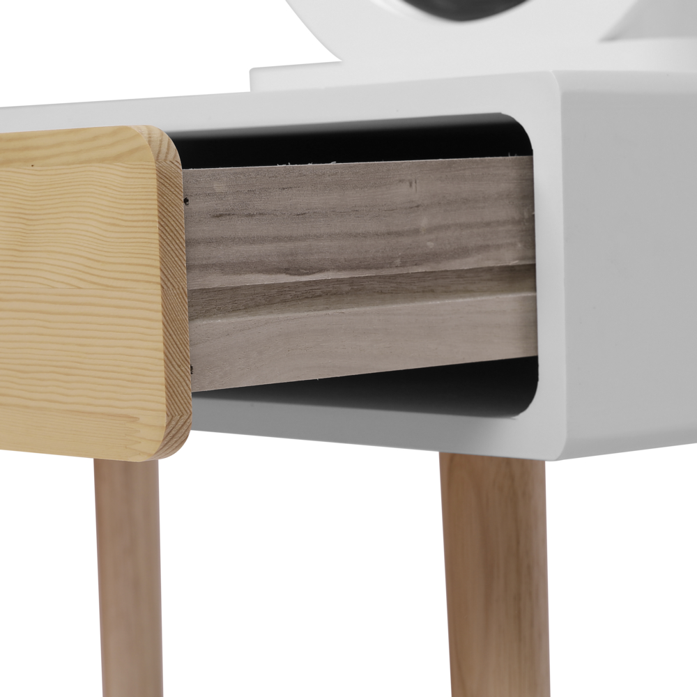 Happy Home Happy Home Schminktisch mit Spiegel, 2 Schubladen und Hocker HDT01-WEI weiß