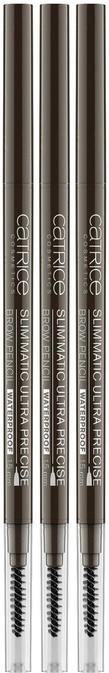 Catrice Augenbrauen-Stift Slim'Matic Ultra Precise Waterproof, 3er-Pack, Browliner im 3-er-Set, wasserfest