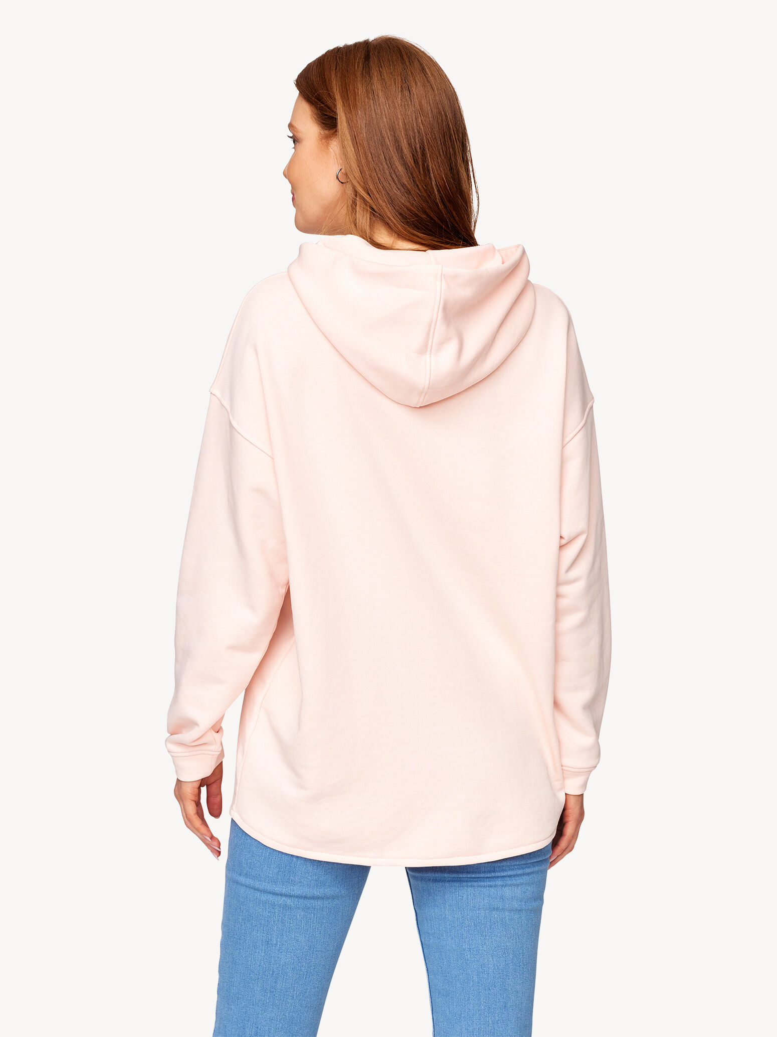 Sweat oversize à capuche - rose
