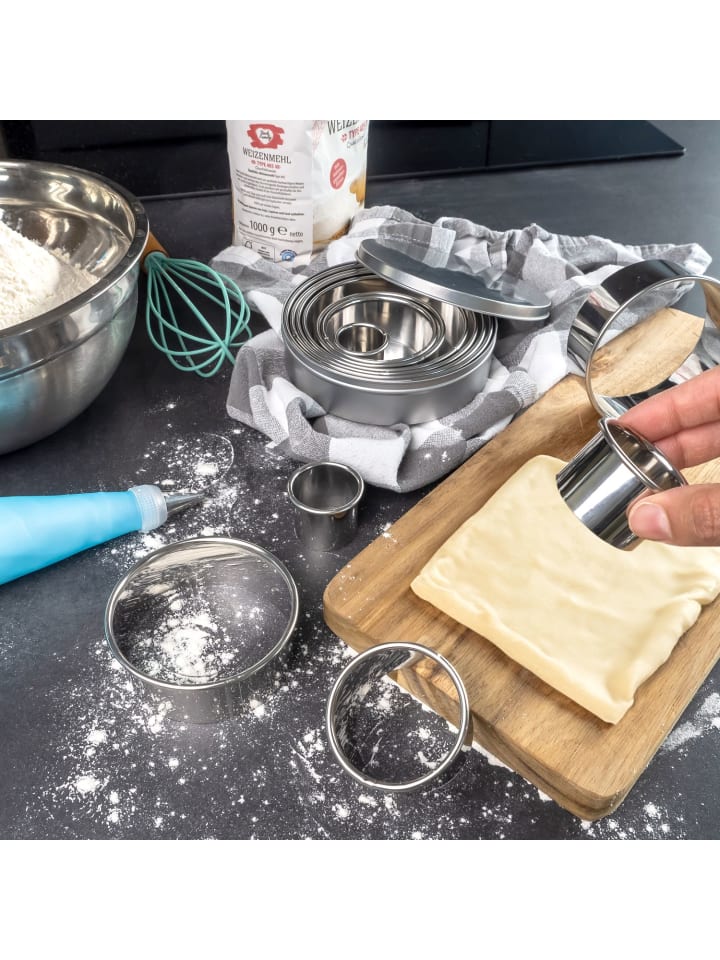 Intirilife 12-teiliges Ausstechformen Set in Silber günstig kaufen onesize