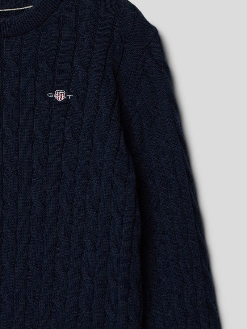 Sweatshirt mit Label-Stitching Modell 'SHIELD' in blau