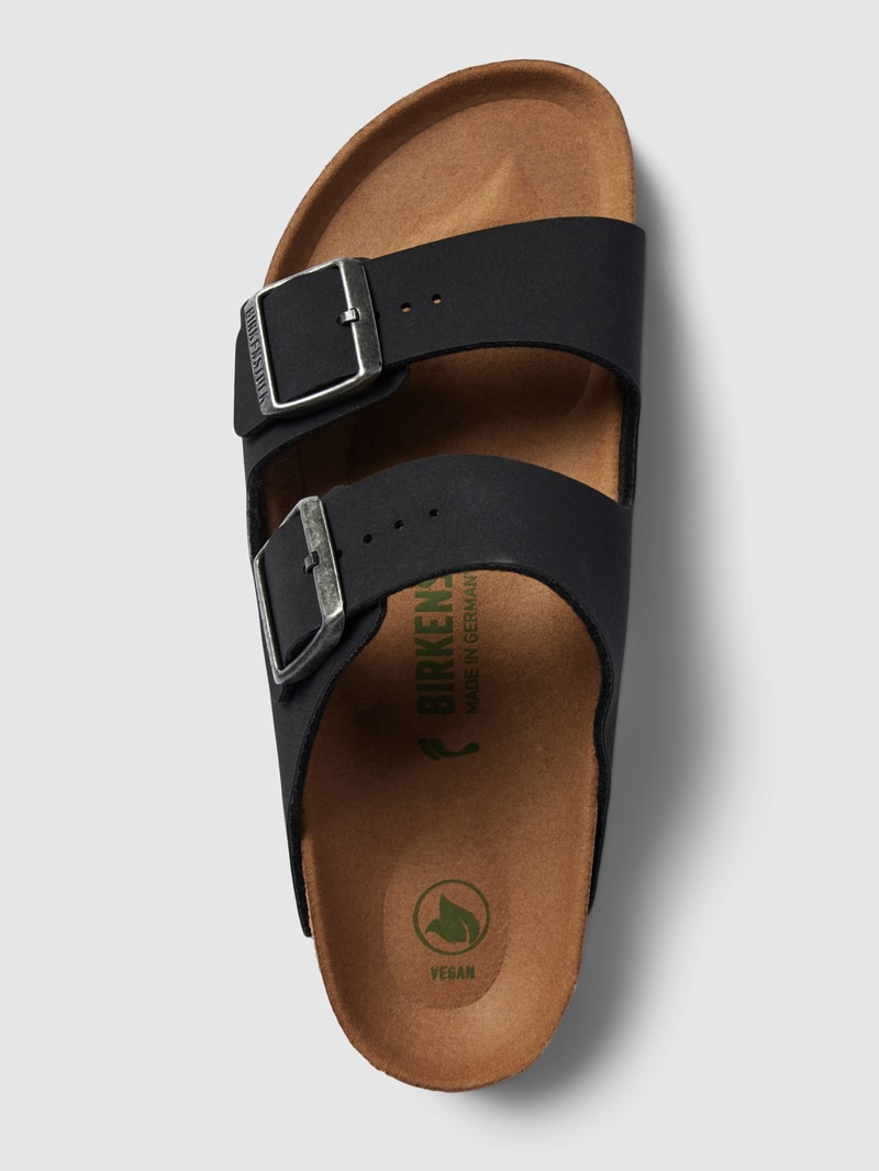 Sandalen mit Dornschließen in metallic Modell 'ARIZONA' in schwarz