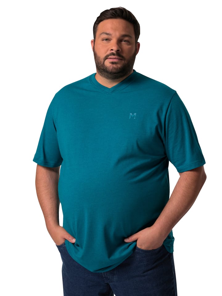 Men Plus Kurzarm T-Shirt in rauchblau günstig kaufen